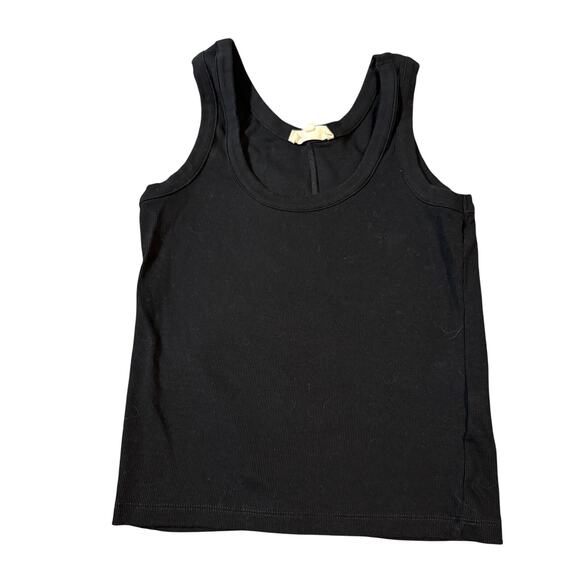 Madewell Tops - NWT Madewell Size XS Black (Re)generative Cotton Ribbed Scoopneck Tank Y2K
